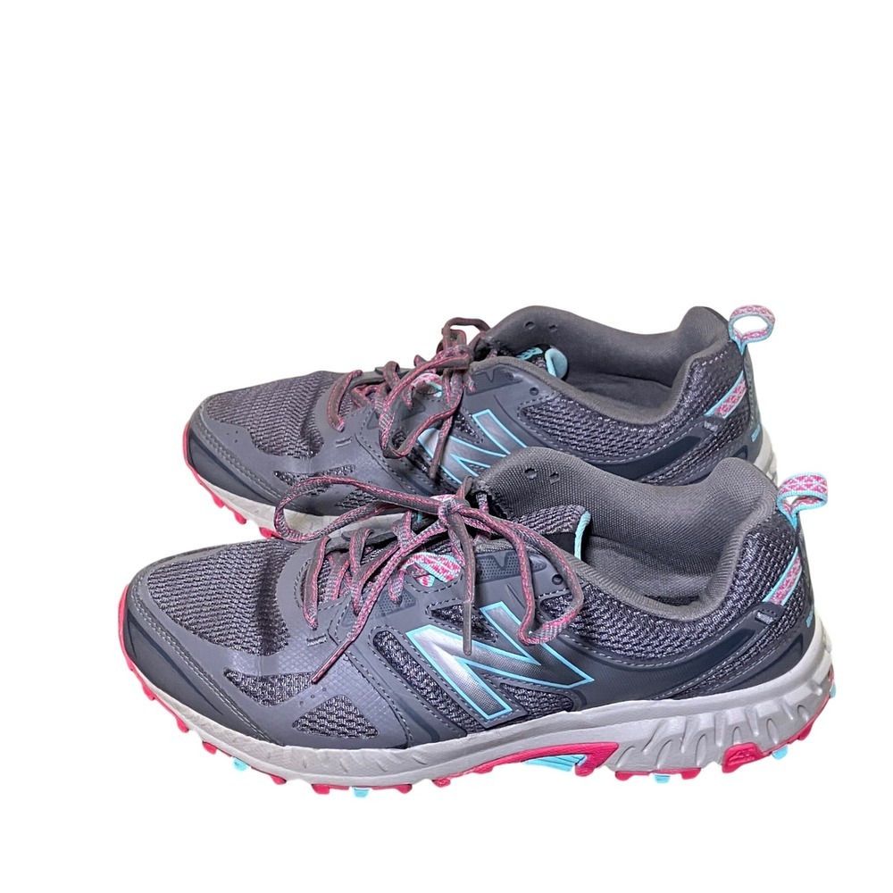 New Balance Size 9.5 410v6 Women's Grey Pink Blue Trail Running Shoes